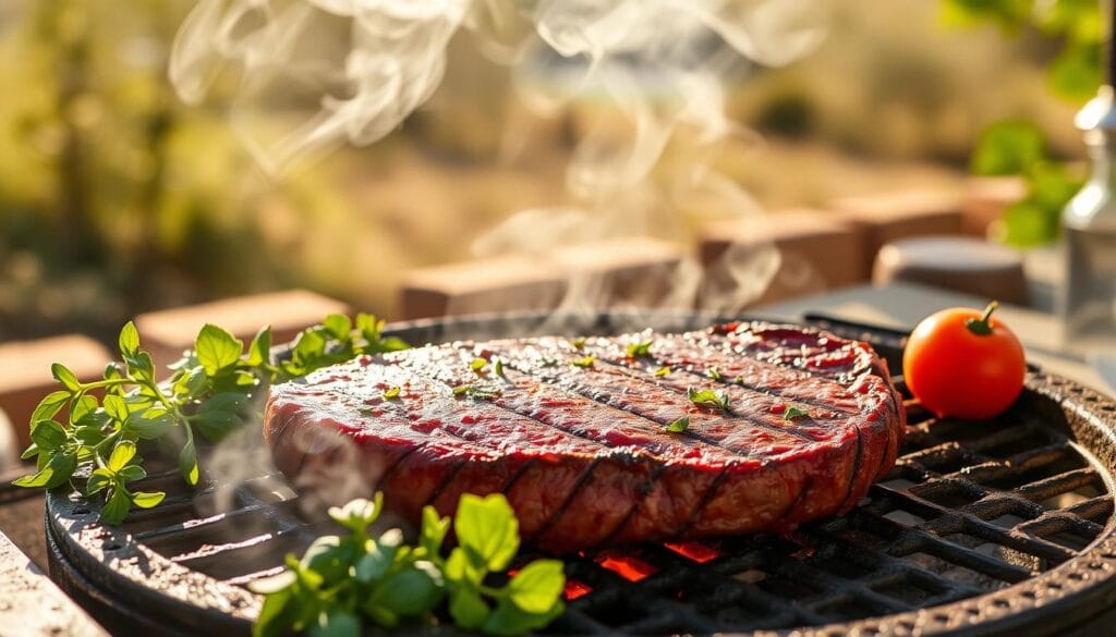 Florentine steak cooking