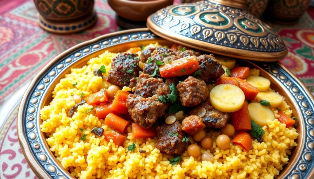 maroccan couscous with meat and vegetables