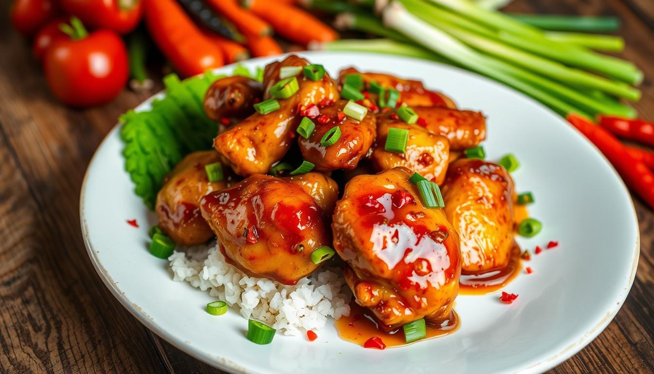 spicy honey garlic chicken