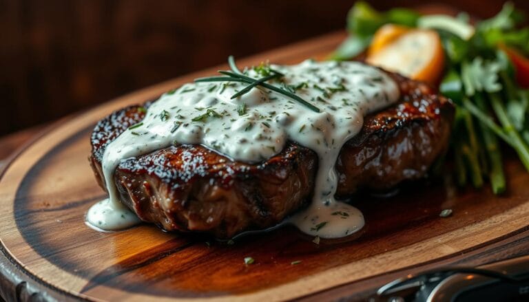 steak with gorgonzola sauce